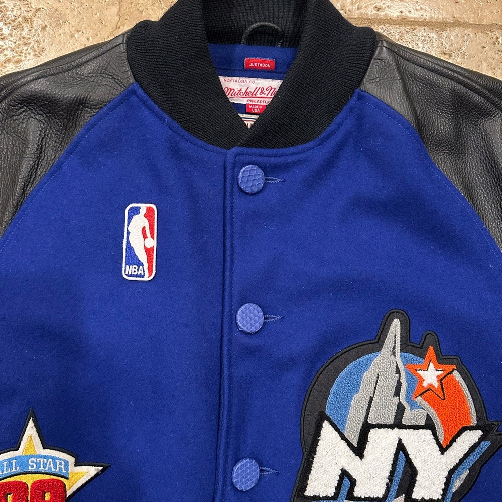 Just Don x Mitchell & Ness 1998 NBA All Star Blue / Black Varsity Jacket - Picture 9 of 16